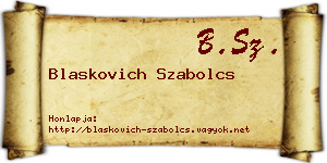 Blaskovich Szabolcs névjegykártya